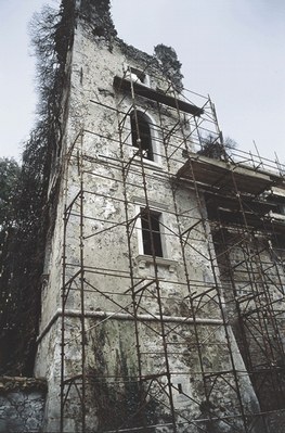 The remains of the Rubbia Castle tower.