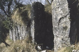 View of the walled remains of Mizza Castle.