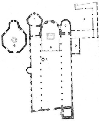 Pianta della Basilica di Sant'Eufemia, consacrata nel 579 a.C.