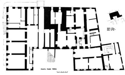 Pianta del piano terra del castello, disegno di L. Zille.