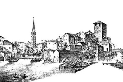 Sacile in una litografia di M. Moro del 1841.