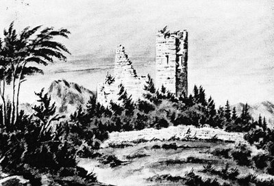 Il castello in un disegno di A. Pontini, Civici Musei, Udine.