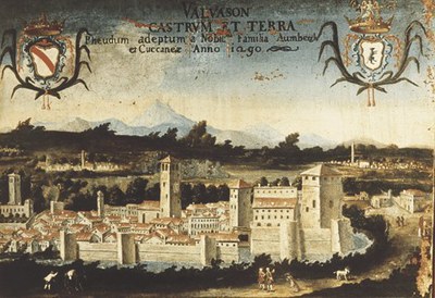 Il castello in una sovraporta del secolo XVII.