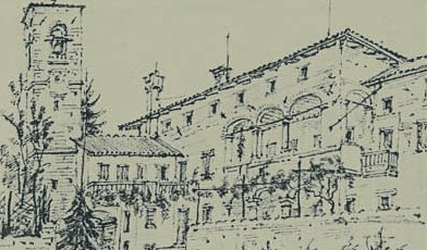 Palazzo Liruti a Villafredda in un disegno di A. Pontini del 1907.