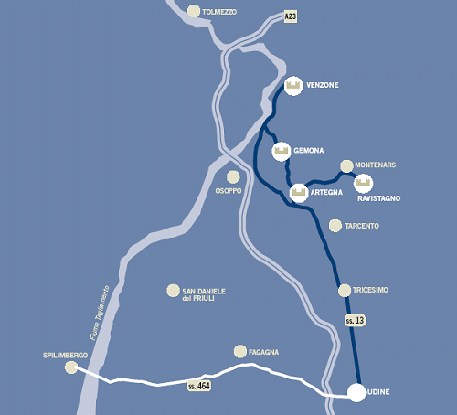 Mappa itinerario 4 - L'accesso alle Alpi