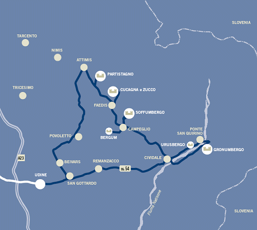 Mappa itinerario 6 - La pedemontana orientale