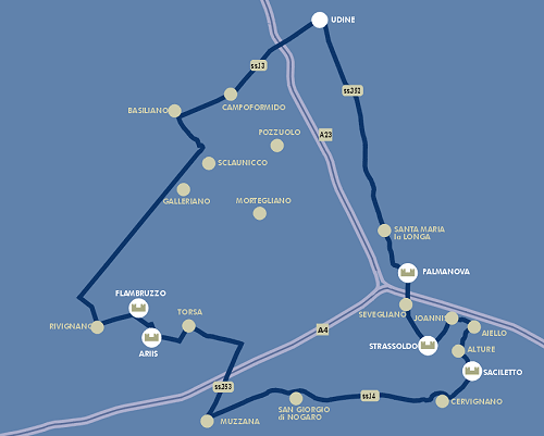 Mappa itinerario 1 - Il Friuli delle acque