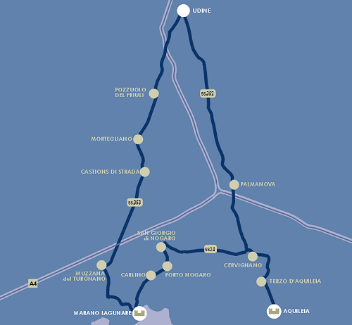 Mappa itinerario 2 - Il Friuli romano e lagunare