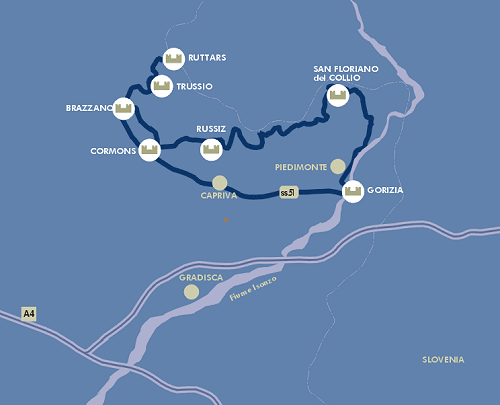 Mappa itinerario 3 - Il Collio goriziano