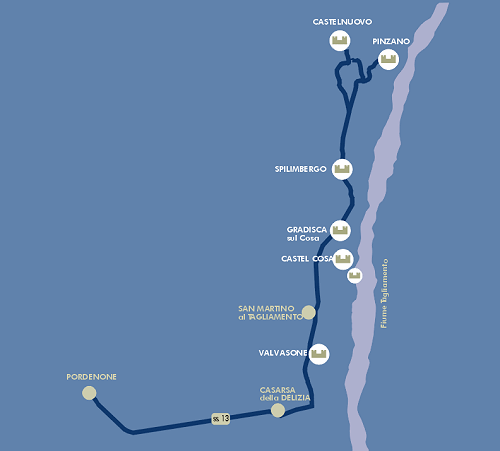 Mappa itinerario 3 - I guadi del Tagliamento