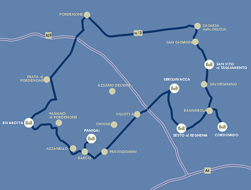 Mappa itinerario 4 - Le risorgive occidentali