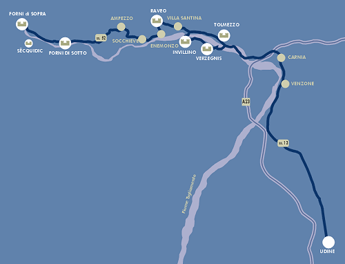 Mappa itinerario 5 - La strada per il Cadore